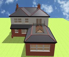 Rear extension roof plan drawing, Little Baddow, Chelmsford