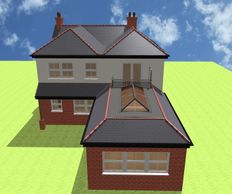 Rear extension roof plan drawing, Little Baddow, Chelmsford